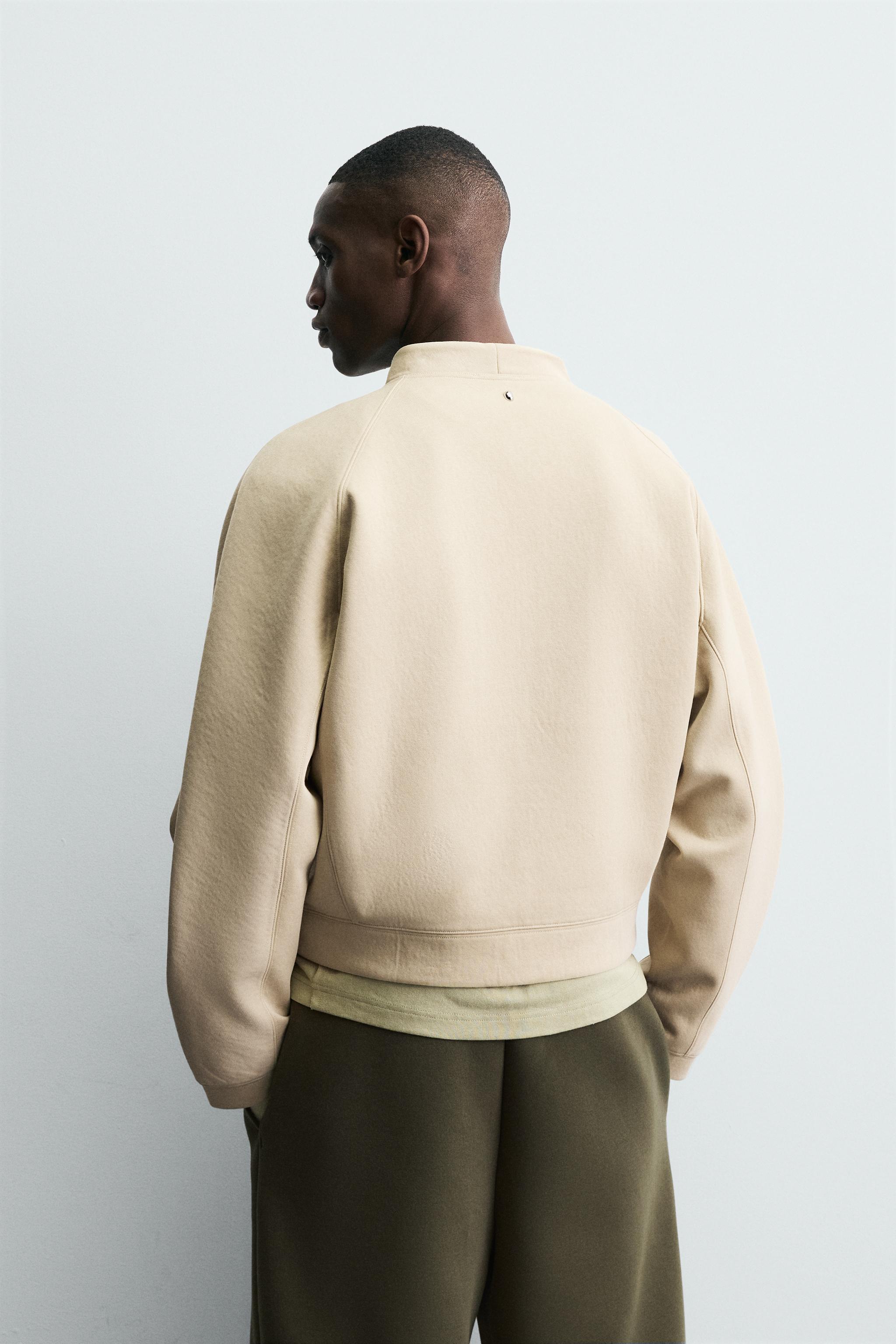 CROPPED FIT NEOPRENE EFFECT SWEATSHIRT WITH STUDS